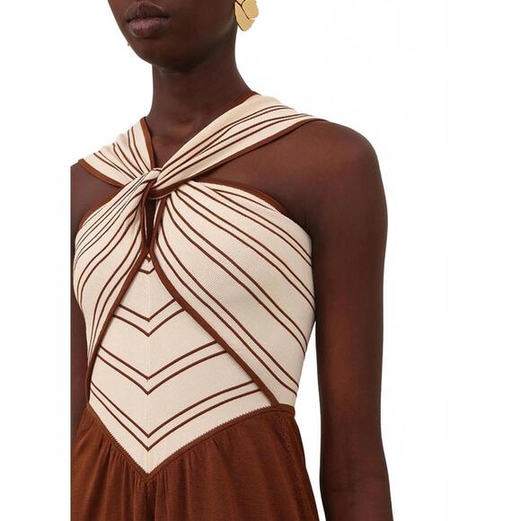 NEW ZIMMERMANN hypnotic halter dress in cream - Picture 5 of 6
